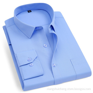 Sky Blue Dress Shirts Long Sleeve Men's Shirts